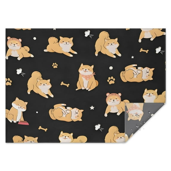 Shiba Inu Rectangle Tablecloth 60"x84",Waterproof Polyester Rectangle Table Cloth, Wipeable Spillproof Polyester Tablecloth for Dining, Camping, Indoor and Outdoor
