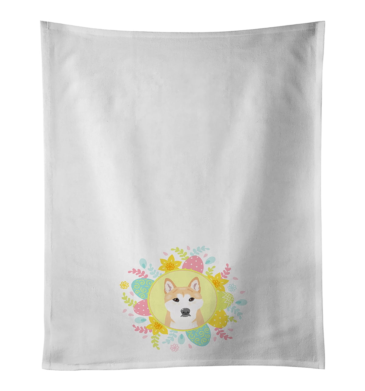 Shiba Inu Red #1 Easter White Kitchen Towel Set of 2 19 in x 28 in