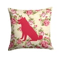thumbnail image 1 of Shiba Inu Shabby Chic Yellow Roses  Fabric Decorative Pillow, 1 of 4