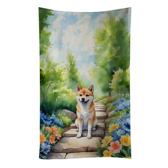 Shiba Inu Spring Path Kitchen Towel