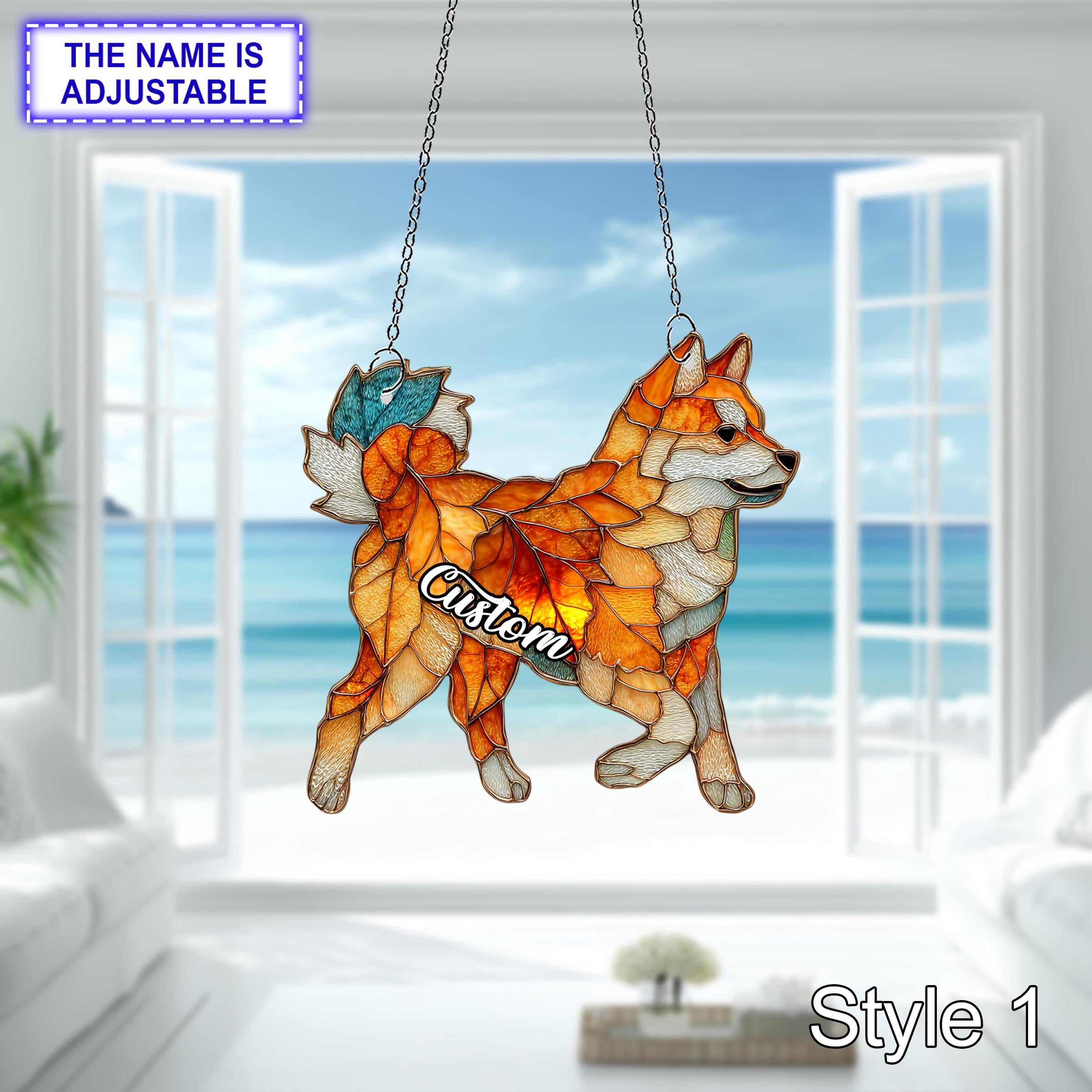Shiba Inu Sunset Stroll Acrylic Suncatcher Japanese Dog Window Hanging Dog Lover Pet Owner Gift