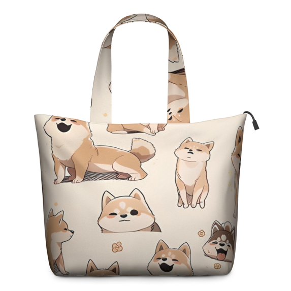 Shiba Inu Travel Tote Bags for Women Carry On,Large Weekender Bags for Women Travel,Multi Functional Duffle Bag for Work,Shopping,Sports