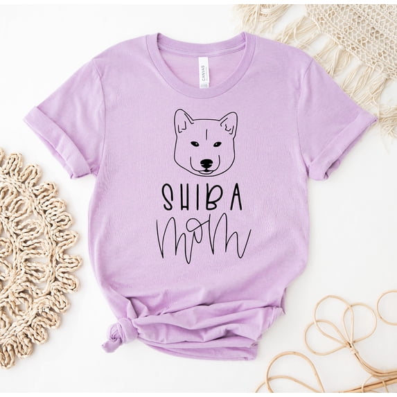 Shiba Mom T-shirt Dog Mama Shirt Top Tee Gift Mother's Day Shirts Peeking Women's For Her Stay At Home Adopted Rescue