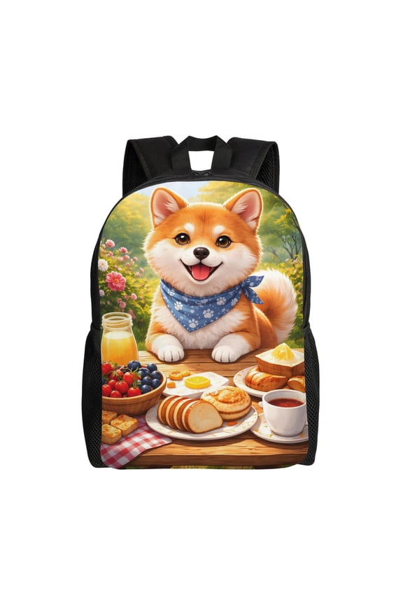 Shiba Picnic Garden Backpack Large Capacity Laptop Bag for Men and Women