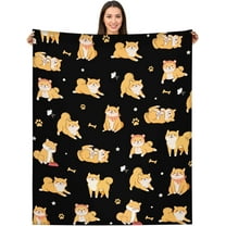 Shiba Throw Blanket Shiba Inu Plush Cute Puppy Blanket Shiba Inu Gifts for Shiba Inu Lovers 50"×60"