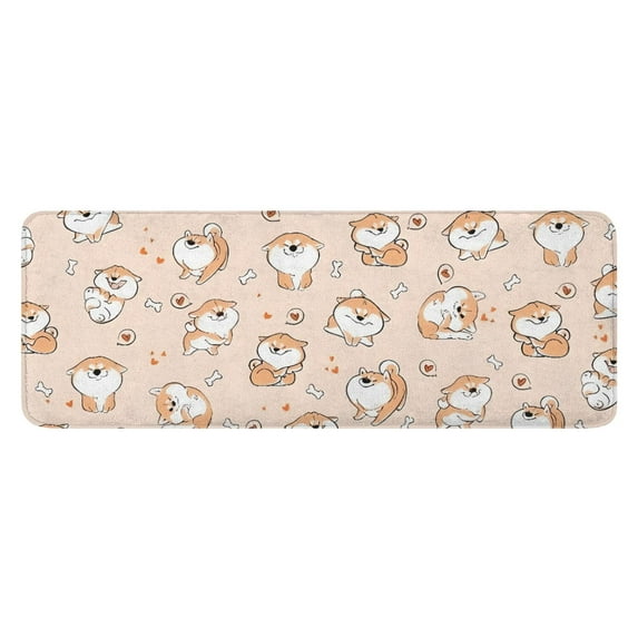 Shibainu and Love Kitchen Rug Mat,Kitchen Runner Rugs Non Skid Washable,Decorative Kitchen Floor Mats for Kitchen,Sink,Laundry,17"x47.2"
