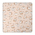 thumbnail image 1 of Shibainu and Love Square Fitted Tablecloth with Elastic Edge,Square Table Cover,Washable Elastic Table Cover for Home Kitchen Party Decor 34"x34", 1 of 6