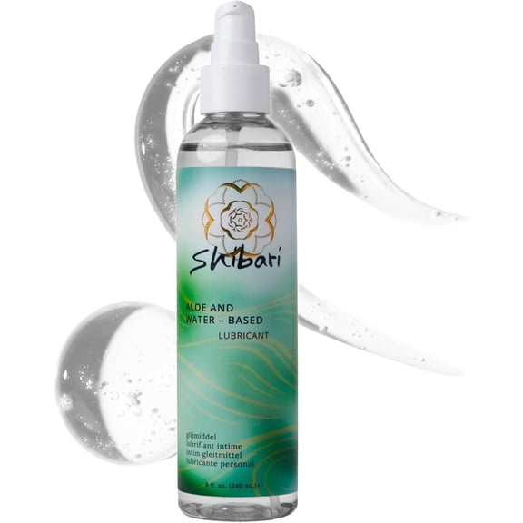 Shibari Aloe and Water-Based Personal Lubricant, pH Balanced Lube with Hyaluronic Acid, 8 fl oz