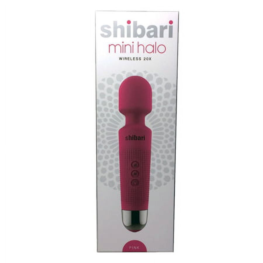 Shibari Mini Halo Wireless Wand 20 Pulsations 8 Speeds Rechargeable Water Resistant Pink