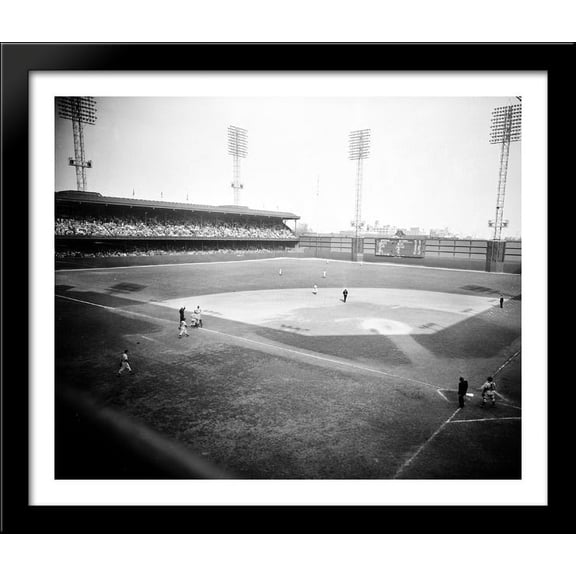 Shibe Park 34x28 Large Black Wood Framed Print Art - Home of the Philadelphia Phillies