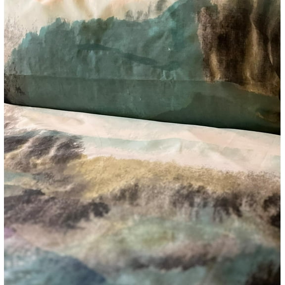 Shibori Landscape- Recycled Plastic/Sustainable Cotton Twin Duvet Cover Set Including 1 Sham.Made in Green by Oeko-Tex.