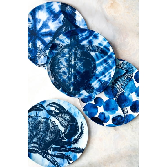Shibori Sea Life Dinner Plate Set