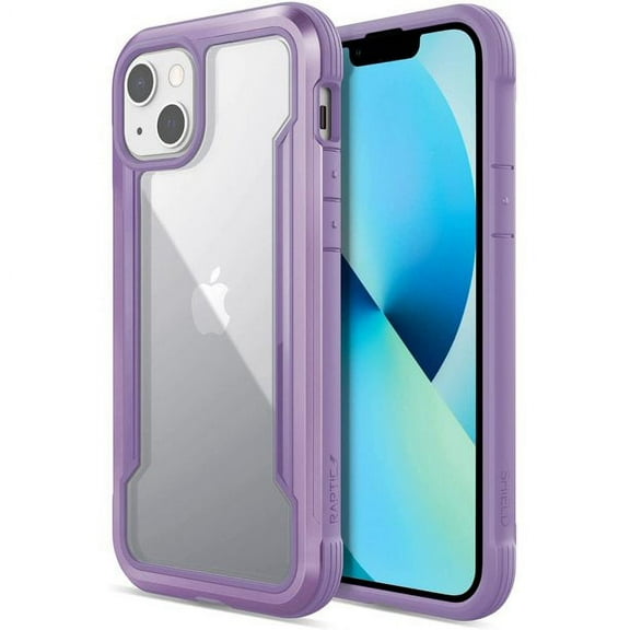 Shield Case Compatible with iPhone 13 Case, Shockproof Protective, Clear Case, Durable Aluminum Frame, 10ft Drop Tested, Fits iPhone 13, Purple