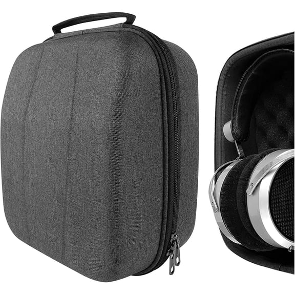 Shield Case for Large-Sized Over-Ear Headphones, Replacement Hard Shell Travel Carrying Bag with Cable Storage, Compatible with HiFiMAN HE 6se, HE 1000 Headsets (Dark Grey)