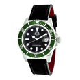 thumbnail image 1 of Shield Cousteau Leather-Band Pro-Diver Swiss Watch W/Date - Silver/Black/Green, 1 of 3