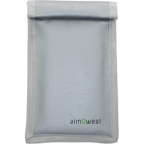 Shield Faraday Bag for Phones - RFID/EMP Proof, Water & Fire Resistant, Silver Gray 8"x5" - Secure Electronics for Outdoor Adventures