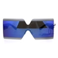 thumbnail image 1 of Shield Futuristic Squared Rectangular Robotic Plastic Sunglasses Blue, 1 of 4