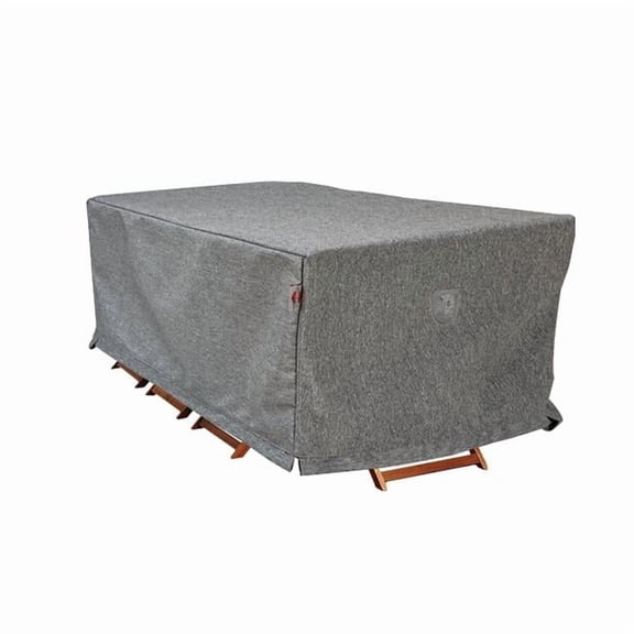 Shield Platinum 3-Layer Polyester Water Resistant Outdoor Dining Set Cover, Grey Melange