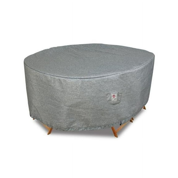 Shield Platinum 3-Layer Polyester Water Resistant Outdoor Dining Set Cover, Grey Melange