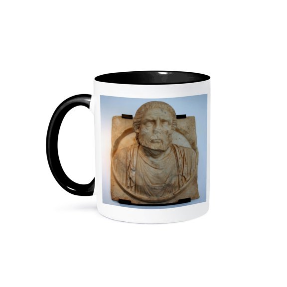 Shield Portrait, Philosopher At Aphrodisias, 15oz Two-Tone Black Mug
