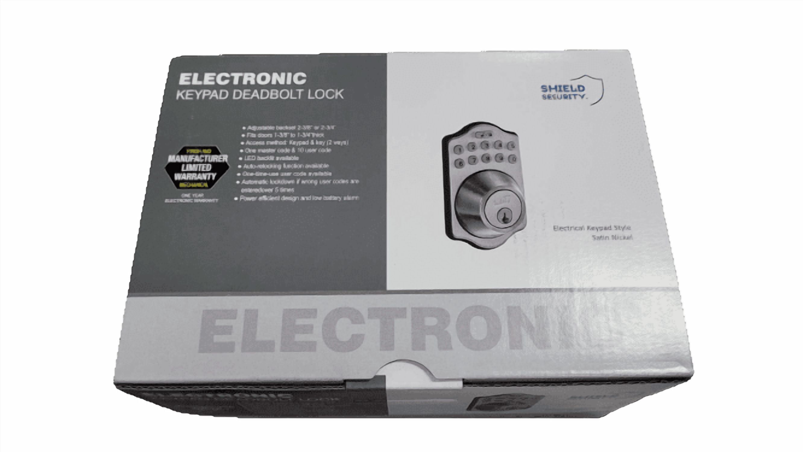Shield Security Electronic Keypad Deadbolt Lock (Satin Nickel ...