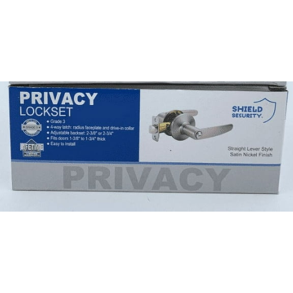 Shield Security Privacy Door Handleset Satin Nickel