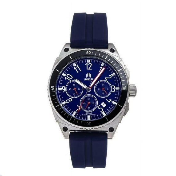 Shield Sonar Chronograph Strap Watch W/Date - Dark Blue