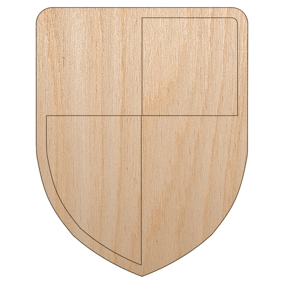 Shield Symbol of Protection Wood Shape Unfinished Piece Cutout Craft DIY Projects - 4.70 Inch Size - 1/8 Inch Thick
