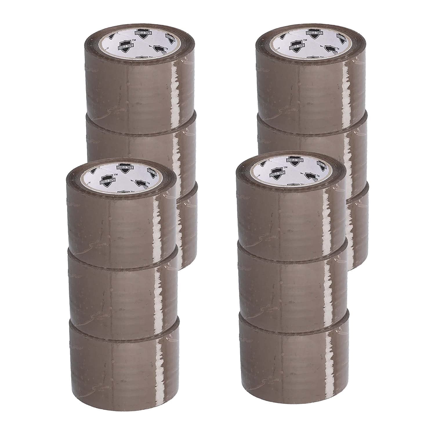 Shield Tape 2.83" x 55 Yards Tan Carton Sealing Tape Packing Shipping, 1.75 Mil 12 Rolls