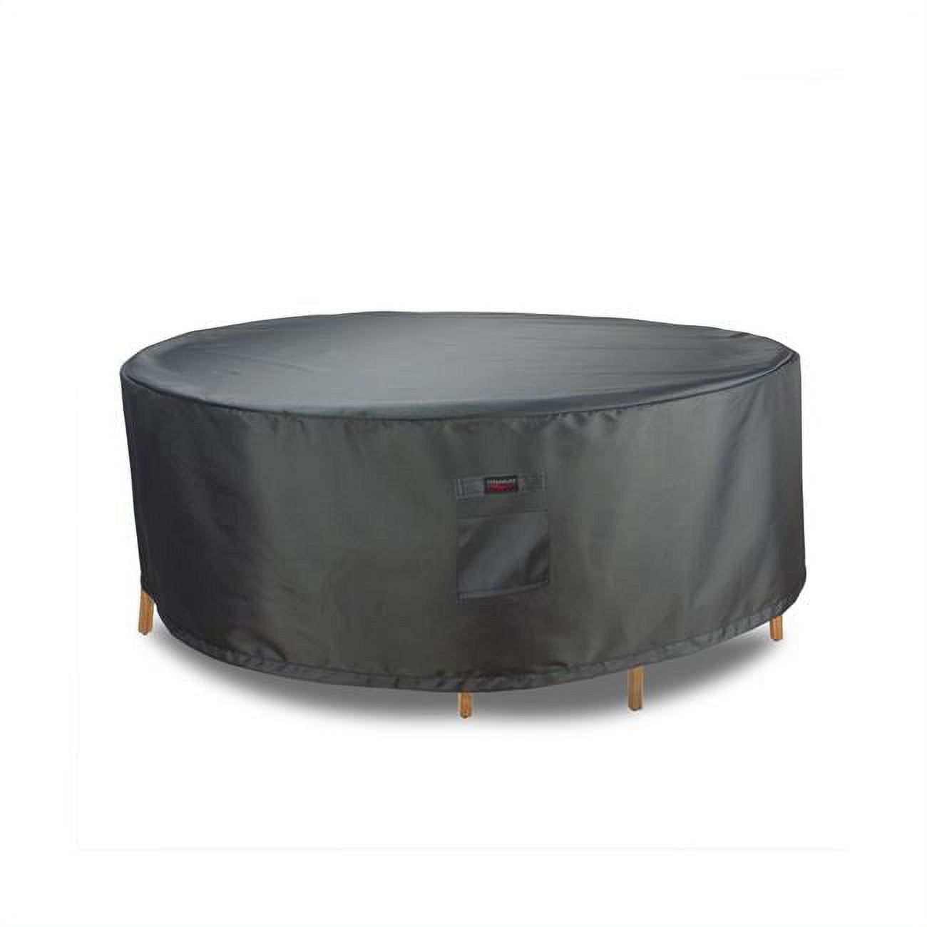 Shield Titanium Dark Grey Heavy-Duty Round Outdoor Dining Set Cover 80x35"