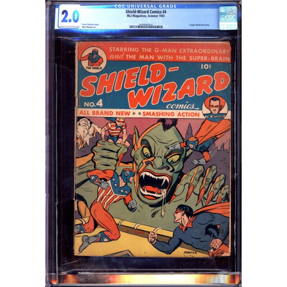 Shield-Wizard Comics #4 - CGC 2 Comic Book