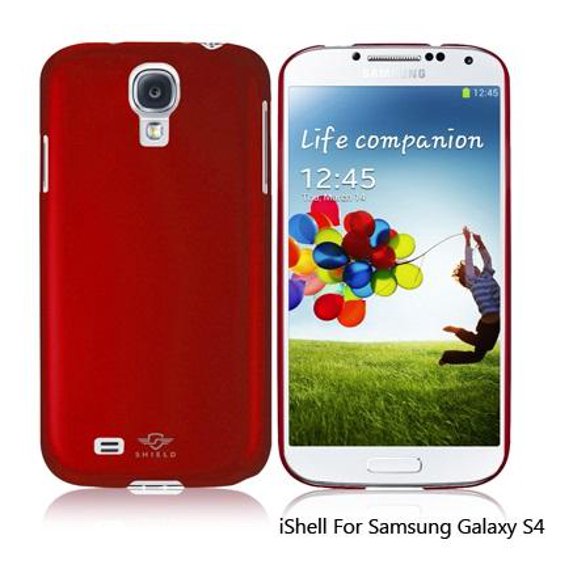 Shield iShell Red Classic Snap-On Case + Screen Protector for Samsung Galaxy S4 - CS-SAM-S4-RD