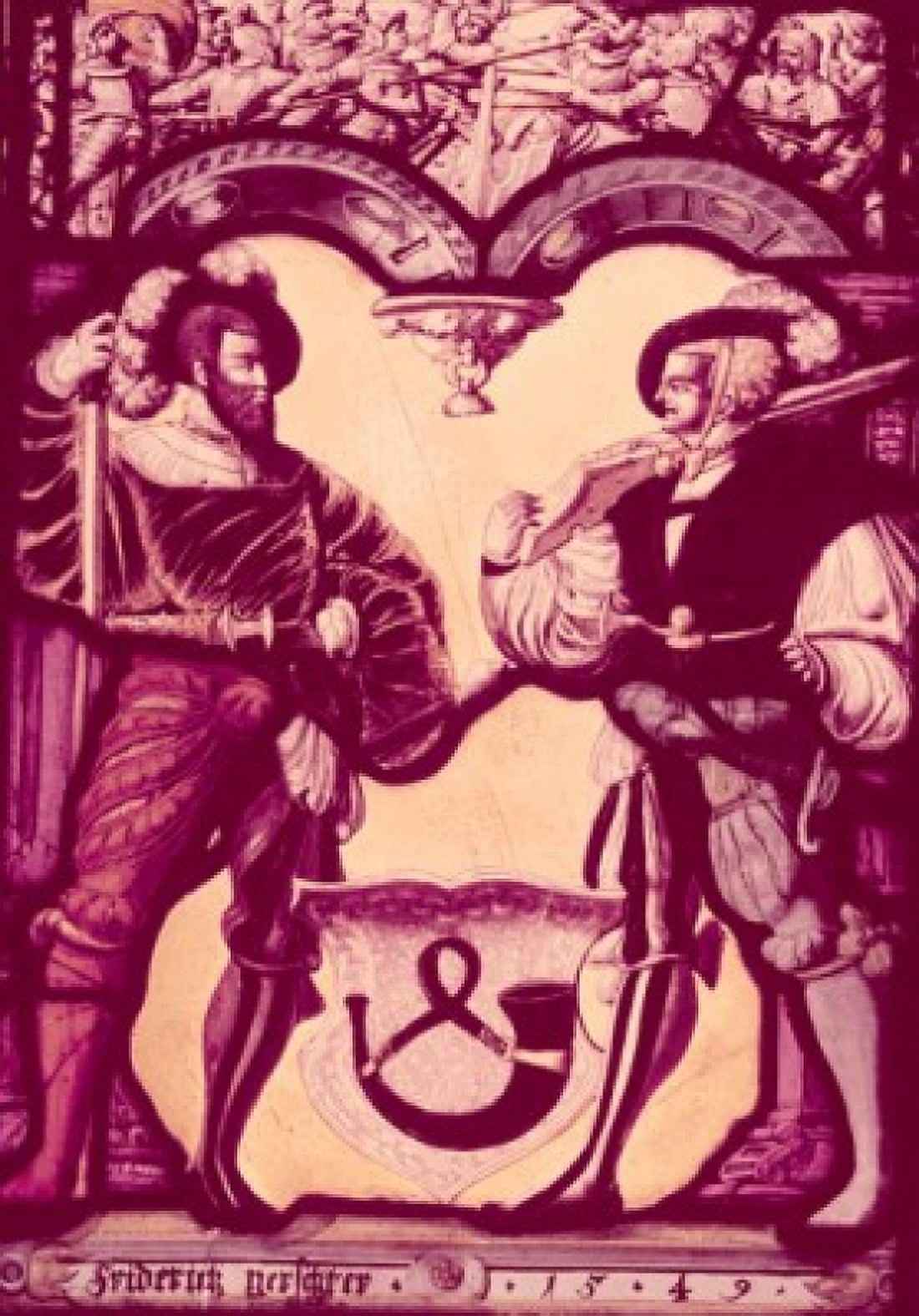 Shield of Friedrich Gerschter  by Felix Lindtmayer I  1524-1543 Canvas Art - Felix Lindtmayer (18 x 24)