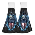 thumbnail image 1 of Shield with Flag Pattern Hawk Wings Hanging Towels with Loop Hand Towels Nylon Fastener Tape Design Dish Cloths 2 Pieces, 1 of 7