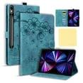 thumbnail image 1 of ShieldFlex Case for Samsung Galaxy Tab S10 FE Plus 13.1 Inch, Embossing PU Leather Folio Flip Stand Cover with Card Holder Stylus Loop for Galaxy Tab S10 FE+ 2025 SM-X620/X626,Green, 1 of 5