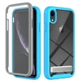 thumbnail image 1 of ShieldFlex Dual-Layer Phone Case for iPhone XR with Stand, Built-in Screen Protector Full Body Shockproof Rugged Clear Cover,Blue, 1 of 6