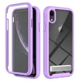 thumbnail image 1 of ShieldFlex Dual-Layer Phone Case for iPhone XR with Stand, Built-in Screen Protector Full Body Shockproof Rugged Clear Cover,Purple, 1 of 6