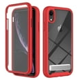 thumbnail image 1 of ShieldFlex Dual-Layer Phone Case for iPhone XR with Stand, Built-in Screen Protector Full Body Shockproof Rugged Clear Cover,Red, 1 of 6