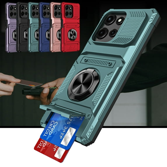 ShieldFlex for Motorola Moto G Power 2025 Phone Case with Finger Ring Holder Kickstand, Heavy Duty Shockproof Rugged Protective Phone Cover, Working with Magnetic Car Mount,Green