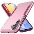 thumbnail image 1 of ShieldFlex for Samsung Galaxy A16 5G Case, Full Body Heavy Duty Rugged Shockproof Protective Phone Cover with Tempered Glass Screen Protector,Pink+Rose, 1 of 6
