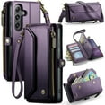 thumbnail image 1 of ShieldFlex for Samsung Galaxy S23+ Wallet Case with 10 Card Slots Zipper Pocket,PU Leather Magnetic Flip Folio Wristlet Shoulder Strap S23 Plus 5G Phone Case Wallet for Women Men 6.7 Inch,Purple, 1 of 7