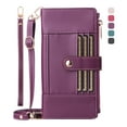 thumbnail image 1 of ShieldFlex Wallet Case for Samsung Galaxy A15 RFID Blocking 6-Card Holder Soft PU Leather Magnetic Snap Crossbody Shoulder Strap Zipper Pocket Phone Case Fit for Galaxy A15 5G,Purple, 1 of 7