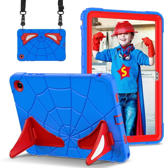 ShieldPlus Crossbody Shockproof Case for Samsung Galaxy Tab A9 Plus 11 Inch, Kids-Friendly Rugged Tablet Shell Cover with Kickstand for Samsung Galaxy Tab A9+ 2023 SM-X210/X216/X218,Blue + Red
