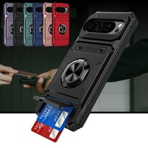 ShieldPlus for Google Pixel 9 Pro XL Phone Case with Finger Ring Holder Kickstand, Heavy Duty Shockproof Rugged Protective Case for Pixel 9 Pro XL, Working with Magnetic Car Phone Mount,Black