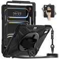 thumbnail image 1 of ShieldPlus for New iPad Pro 13 inch (M4) Case 2024 with Pencil Holder, Shockproof Full Body Drop Protective Cover with 360° Rotating Hand Strap & Stand,Black, 1 of 7