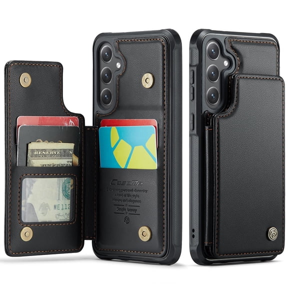ShieldPlus for Samsung Galaxy A15 5G Wallet Case with Card Holder, RFID Blocking for Galaxy A15 Case for Women Men, Durable Kickstand Shockproof Phone Case for Samsung Galaxy A15 5G,Black