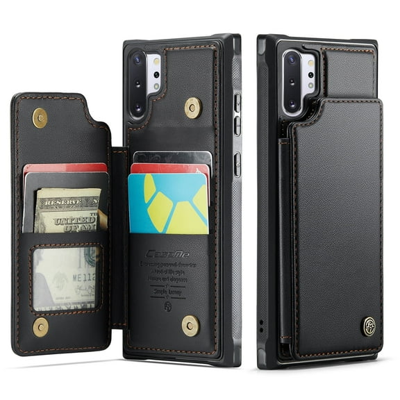 ShieldPlus for Samsung Galaxy Note10 Plus Case Wallet with Card Holder, Note10 Plus Wallet Case for Women Men with RFID Blocking, Durable Kickstand Shockproof Case for Galaxy Note10+, Black