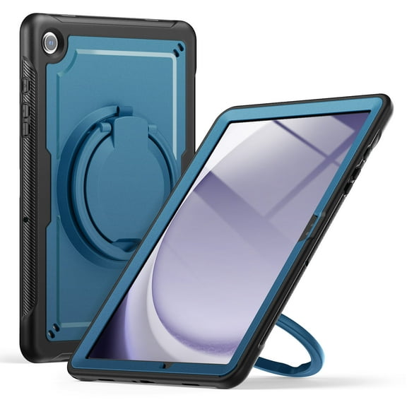 ShieldPlus for Samsung Galaxy Tab A9+ Plus Case for Kids Girl, Galaxy Tab A9+ 11 inch 2023 Released with Rotating Stand Shoulder Strap Shockproof Full Body Protective,Navy Blue