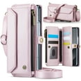 thumbnail image 1 of ShieldPlus for Samsung Galaxy Z Fold 6 Case with Stylus Pen, Women Men Multi-Function Wallet Case with Stand RFID Blocking Magnetic Closure Zipper S Pen Holder Shoulder Strap Wrist Strap,Pink, 1 of 9