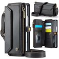 thumbnail image 1 of ShieldPlus for Samsung Galaxy Z Fold 6 Case with Stylus Pen, Women Men Multi-Function Wallet Case with Stand RFID Blocking Magnetic Closure Zipper S Pen Holder Shoulder Strap Wrist Strap,Black, 1 of 8
